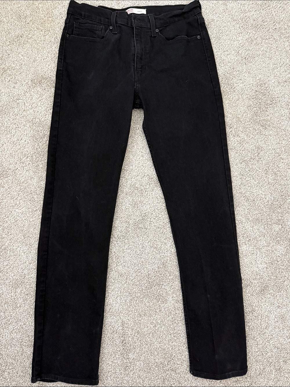 Signature by Levi Strauss Black Straight-Leg Jeans 32x34
